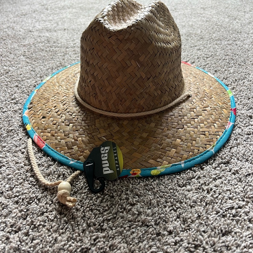 New Pugs Straw Hat / Cocktails / Drinks / Martinis / Summer Hat / Sun Hat